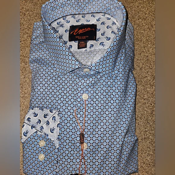 Egara Shirts | Men's Dress Shirt | Color: Black/Blue | Size: Xxl | Tiff1312003's Closet